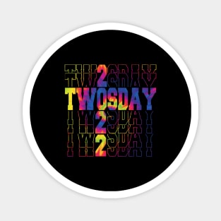 Happy twosday 2/22/22 tie dye twosday 2022 for boys Magnet